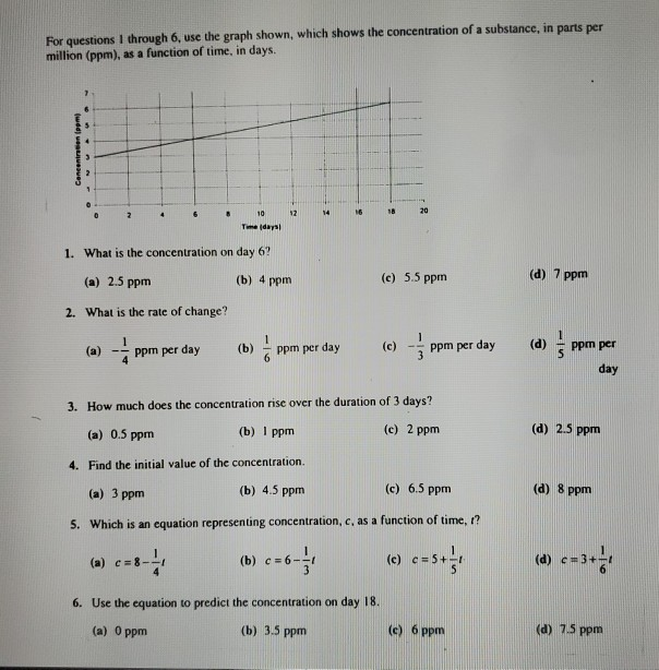 For questions through 6, use the graph shown, which | Chegg.com
