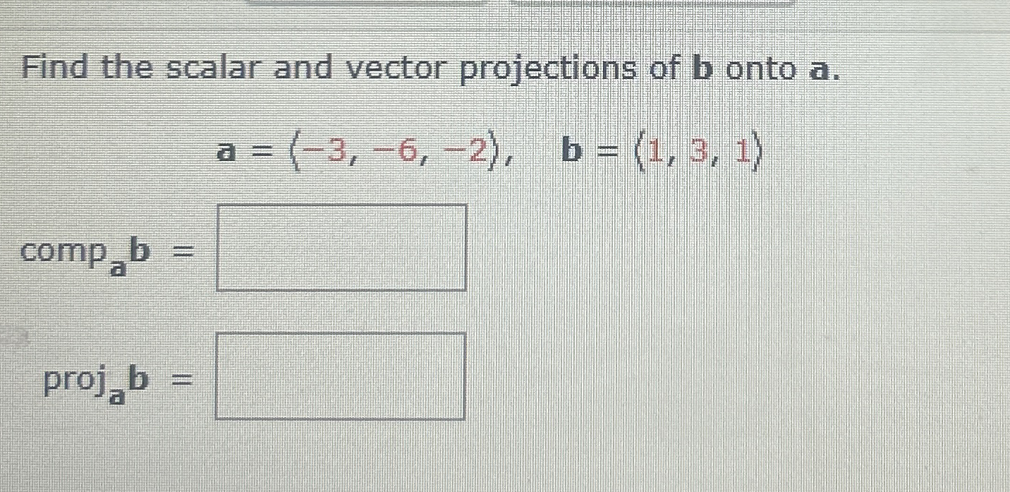 Solved Find the scalar and vector projections of b ﻿onto | Chegg.com
