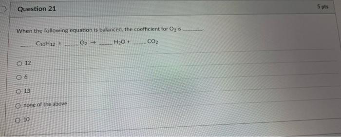 Solved When the following equation is balanced, the | Chegg.com