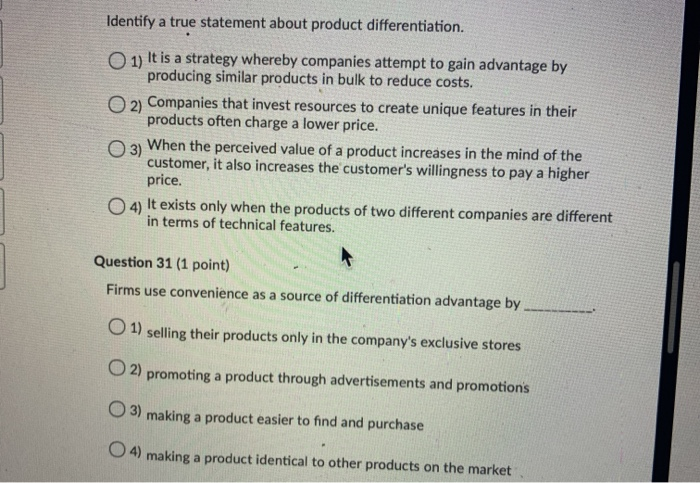 Solved Identify a true statement about product | Chegg.com
