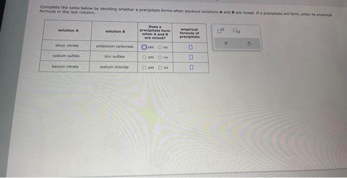 Solved Complete the table below by deciding whether a | Chegg.com