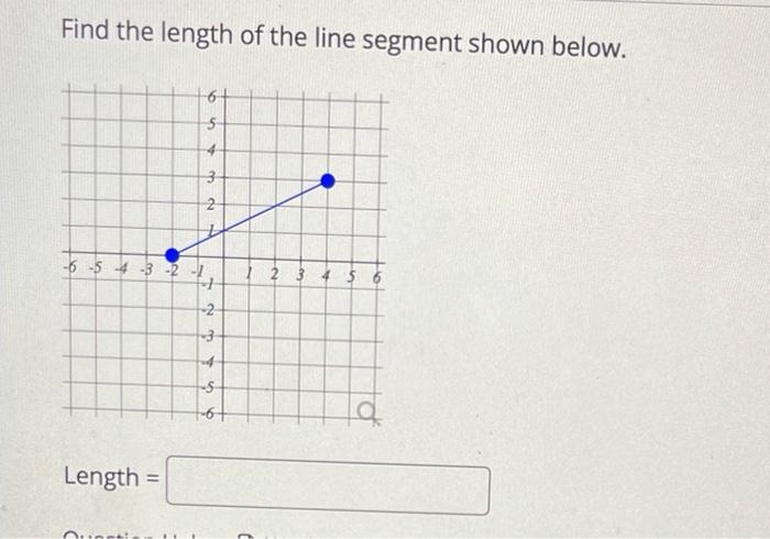 Solved Find the length of the line segment shown below. 6+ 5 | Chegg.com