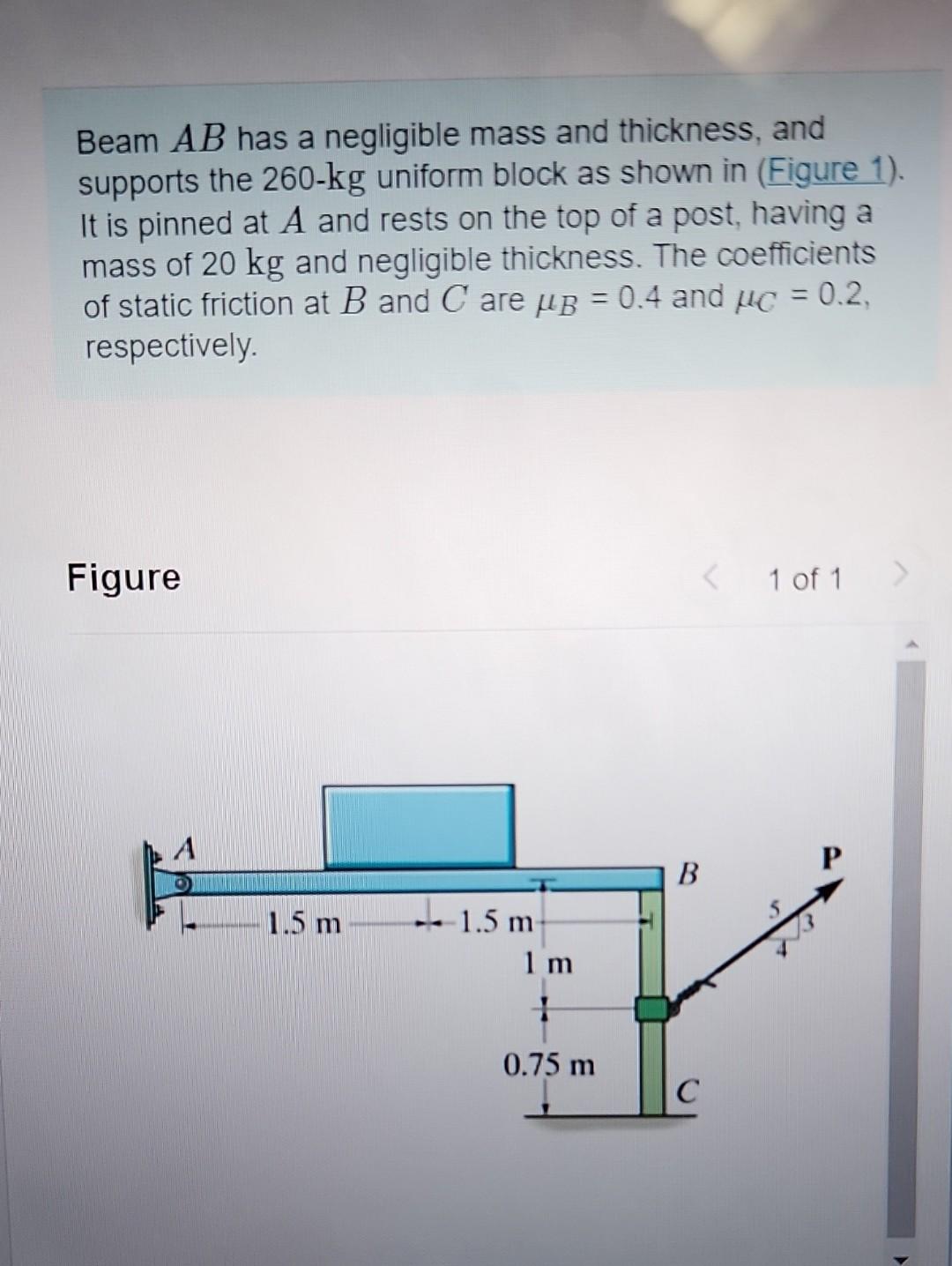 Solved Beam AB Has A Negligible Mass And Thickness, And | Chegg.com