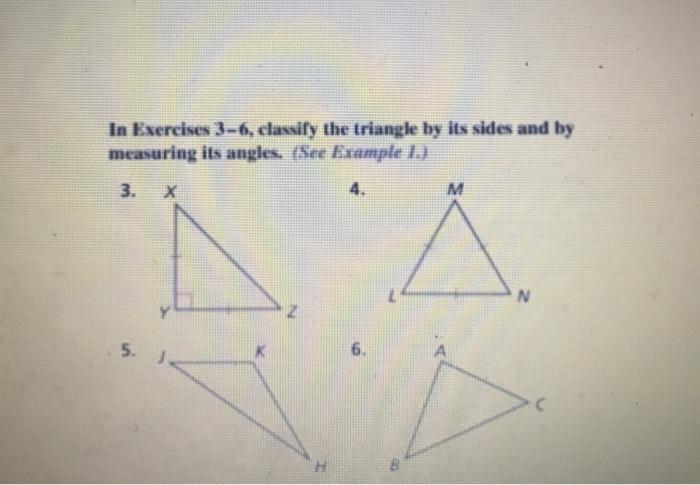 Solved In Exercises 3-6, classify the triangle by its sides | Chegg.com