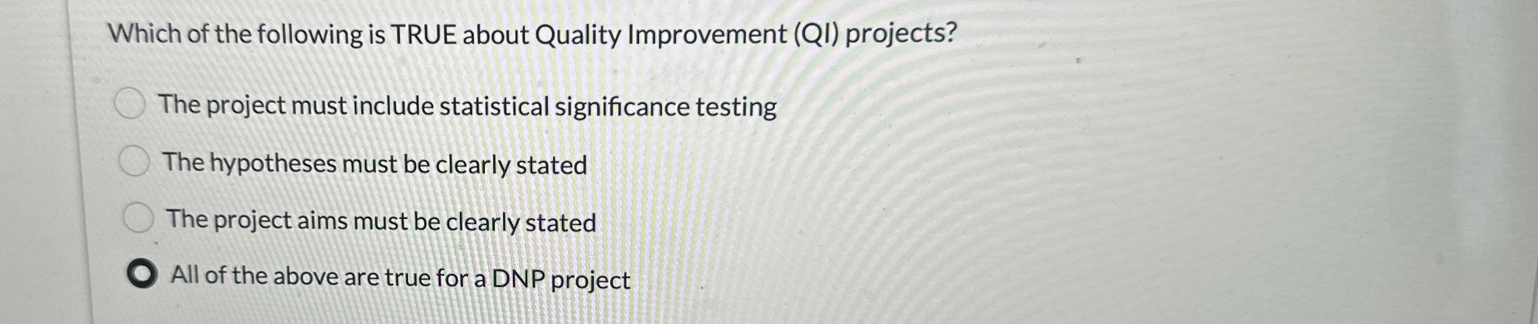 Solved Which of the following is TRUE about Quality | Chegg.com