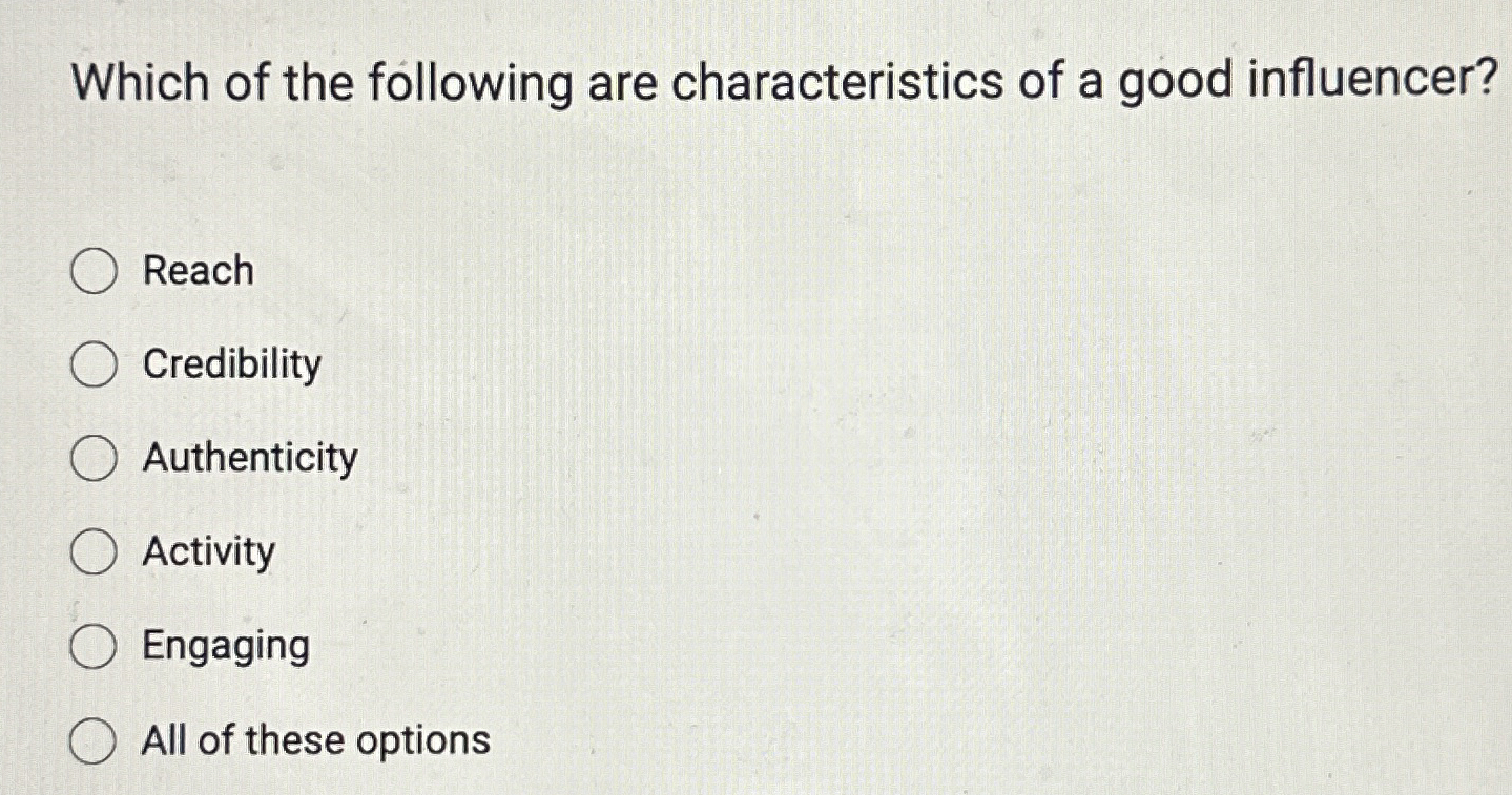 Solved Which of the following are characteristics of a good | Chegg.com