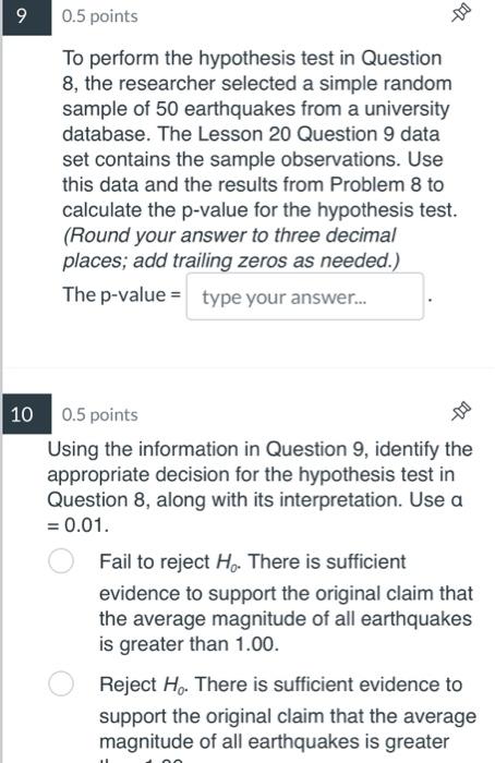 Solved To perform the hypothesis test in Question 8 , the | Chegg.com