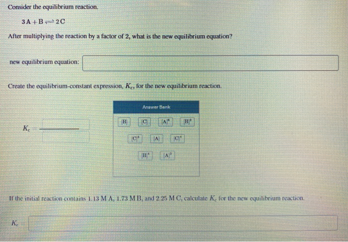 Solved Consider the equilibrium reaction. 3A+ B 2C After | Chegg.com