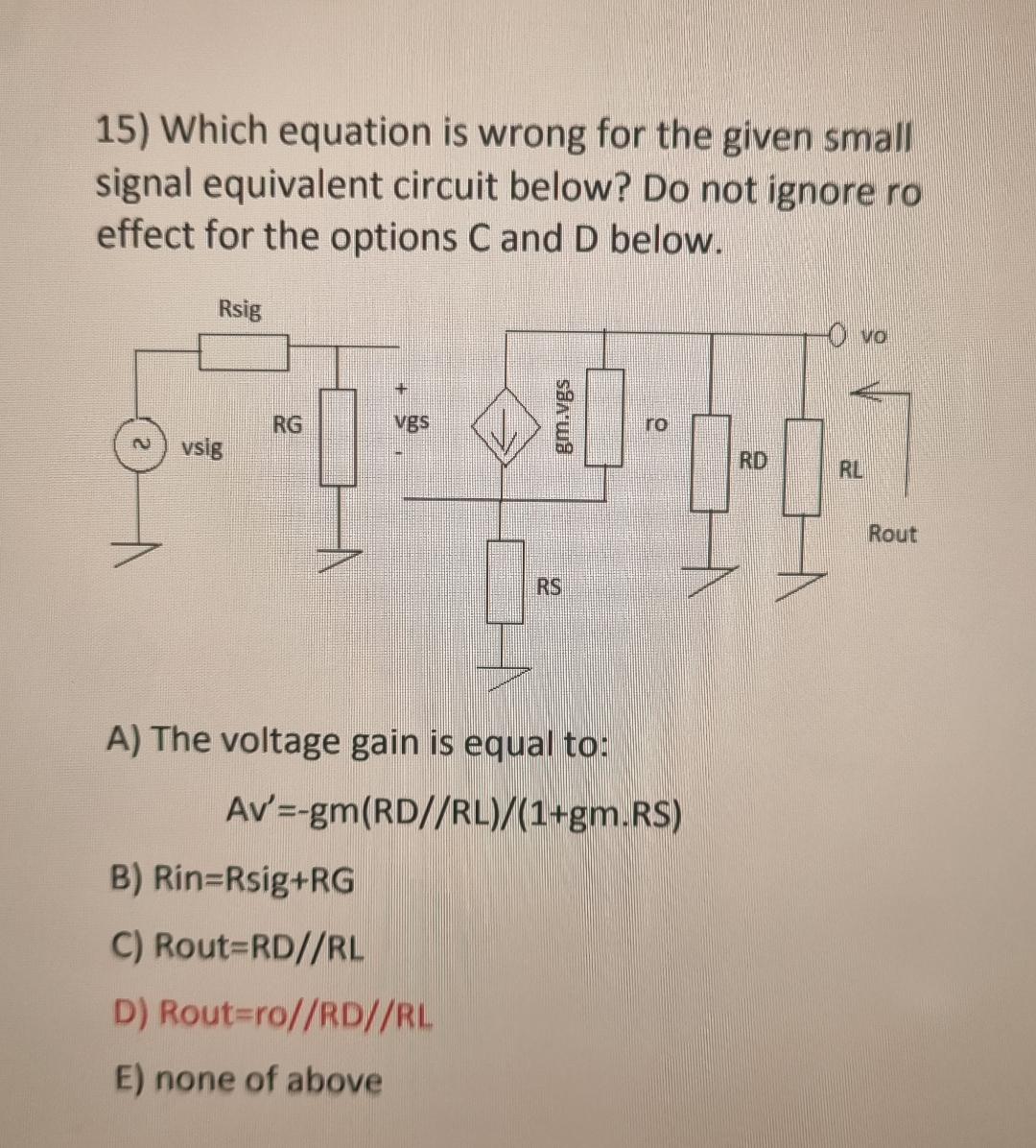 Incorrect Signal Given Solved Which equation is wrong for the given small signal | Chegg.com