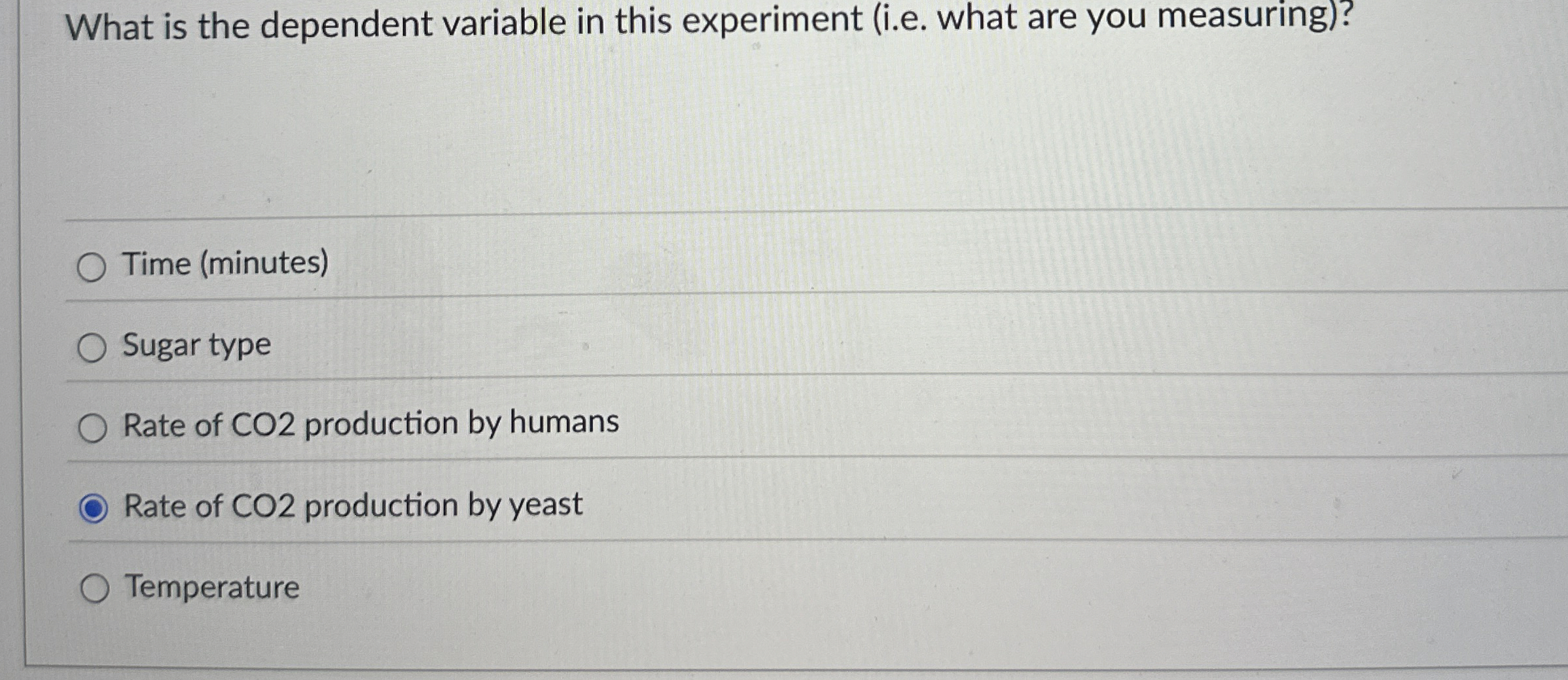 Solved What is the dependent variable in this experiment | Chegg.com