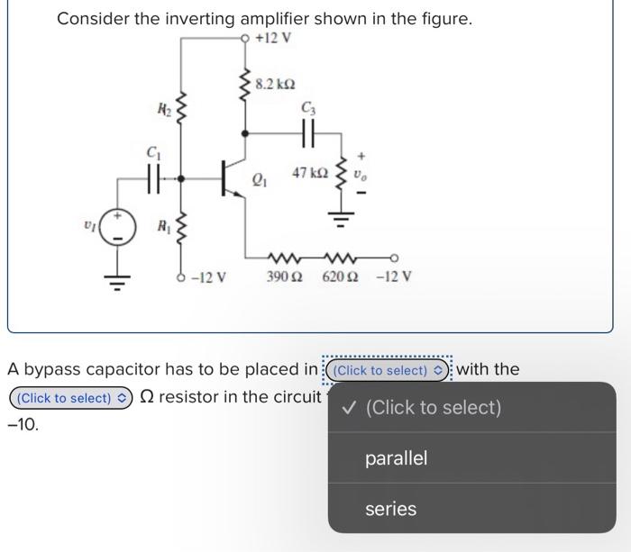 Solved Consider The Inverting Amplifier Shown In The Figure. | Chegg.com