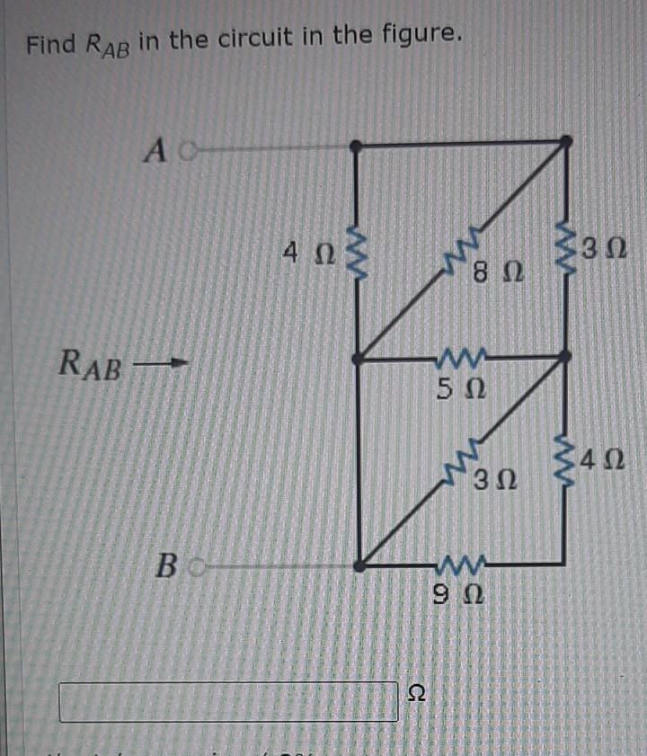 Solved Find RAB in the circuit in the figure. AC 4 Ω W