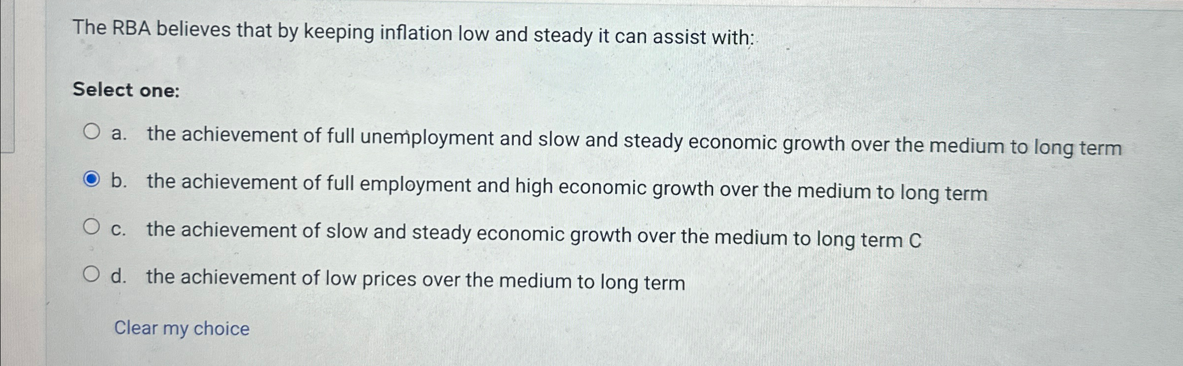 Solved The RBA believes that by keeping inflation low and | Chegg.com