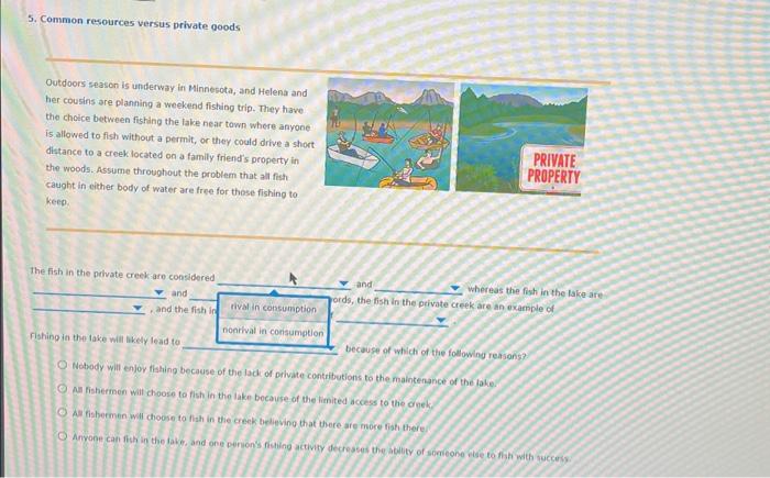 Solved 5. Common Resources Versus Private Goods Outdoors | Chegg.com