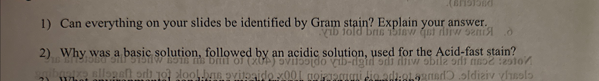 Solved Can everything on your slides be identified by Gram | Chegg.com