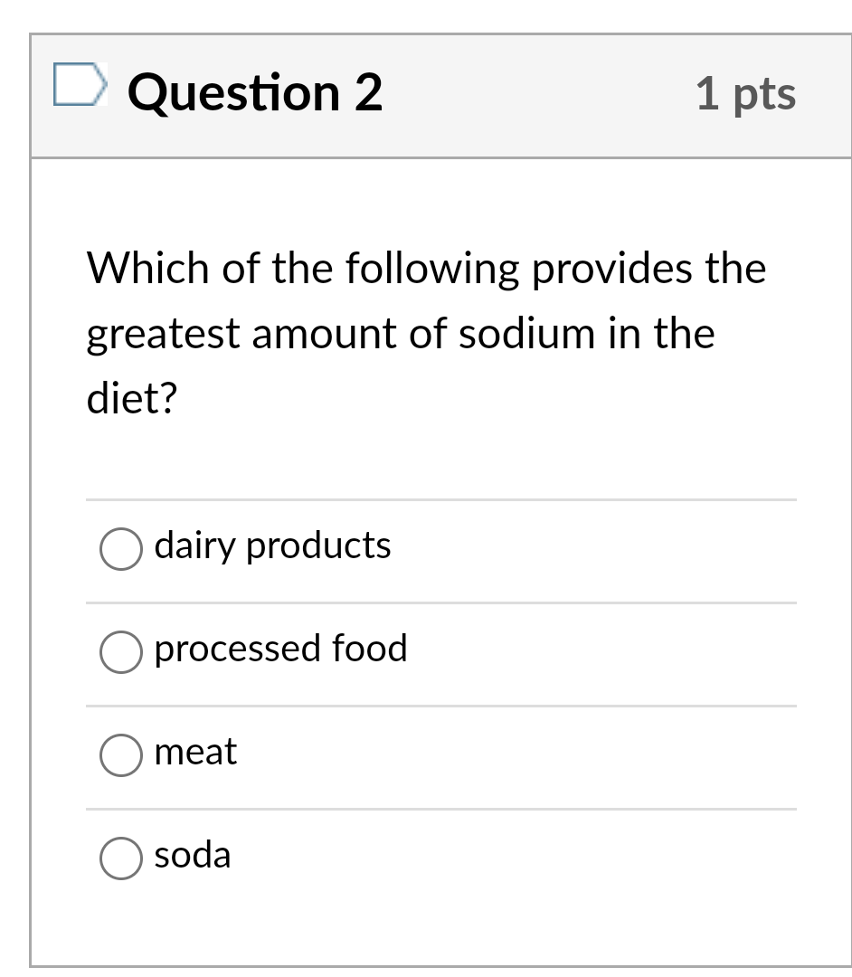 Solved Question 2 1 pts Which of the following provides the | Chegg.com