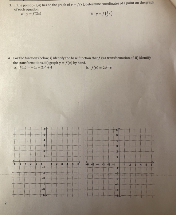 Solved 3. If the point (-2,4) lies on the graph of y = | Chegg.com