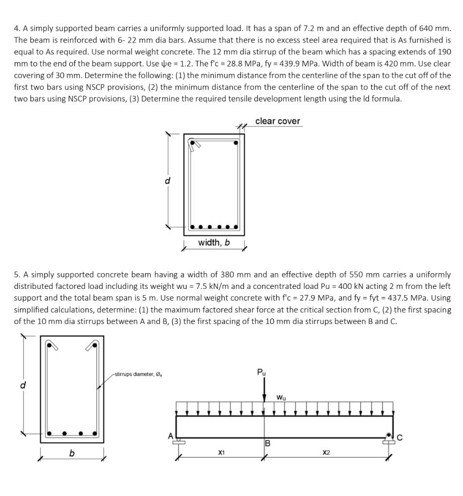 Solved 4. A Simply Supported Beam Carries A Uniformly 