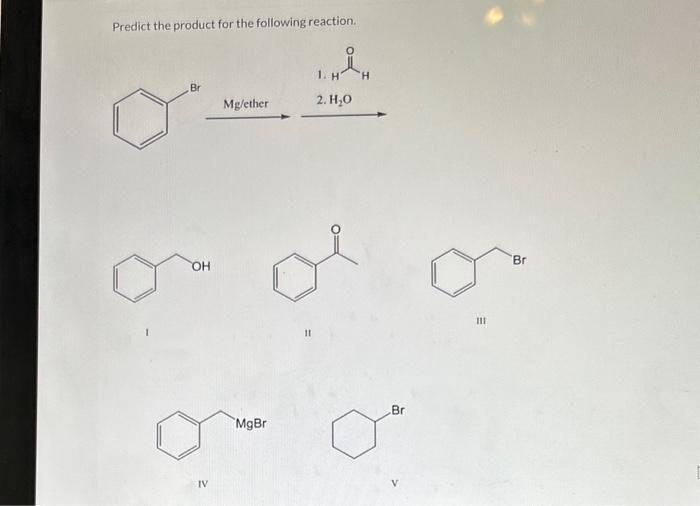 Solved Predict the product for the following reaction. 1. | Chegg.com