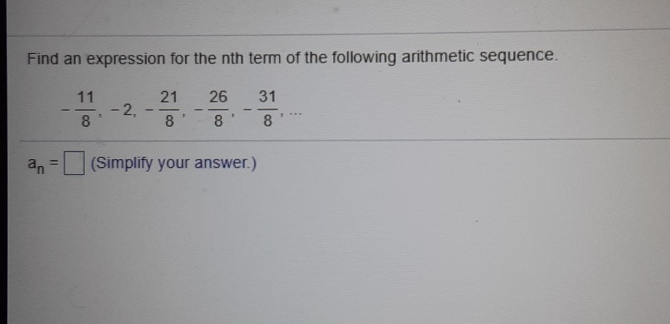 Solved Find an expression for the nth term of the following | Chegg.com
