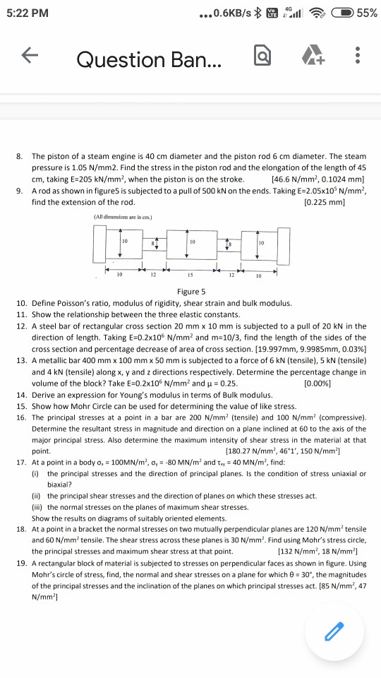 At a point in a material there are normal stress of 30N/mm2 and 60N/mm2  tensile,together with a. 