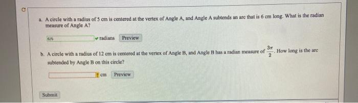 Solved 2 1. A circle with a radius of 5 cm is centered at | Chegg.com