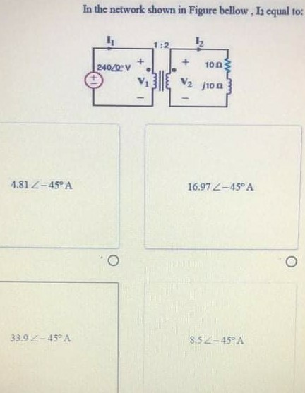 Solved In the network shown in Figure bellow, I2 equal to: 1 | Chegg.com