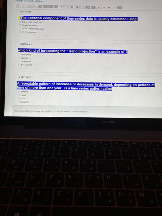 Solved Question como 19 QUESTION: The seasonal component of | Chegg.com