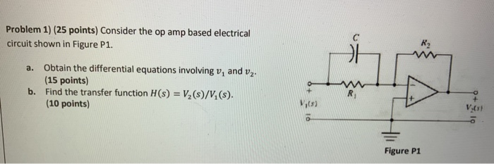 Solved Problem 1) (25 Points) Consider The Op Amp Based | Chegg.com