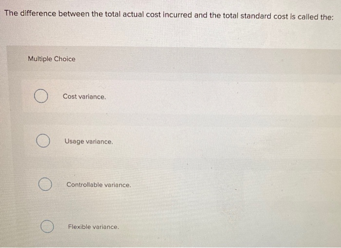 Solved The difference between the total actual cost incurred | Chegg.com