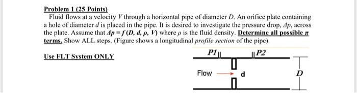 Solved Problem 1 (25 Points) Fluid flows at a velocity | Chegg.com