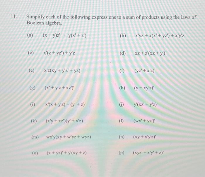 Simplify each of the following expressions to a sum | Chegg.com