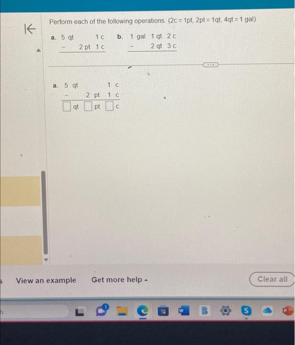 h K Perform each of the following operations. (2c = | Chegg.com