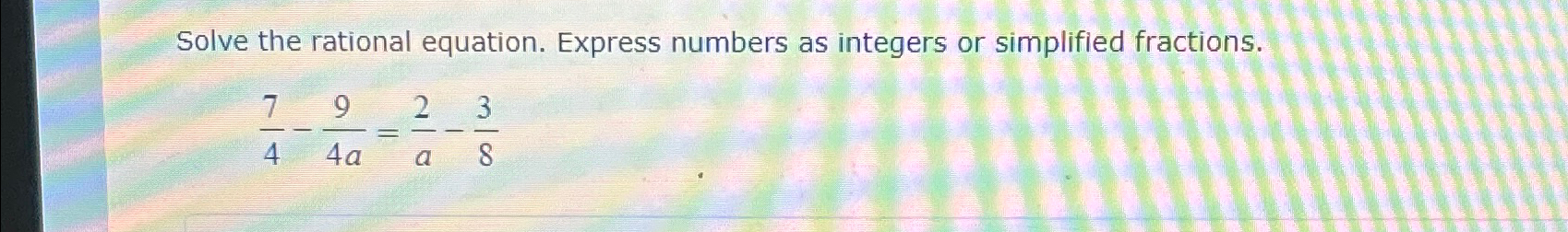 Solved Solve the rational equation. Express numbers as | Chegg.com