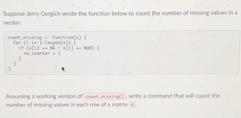 Solved Please help using R. A working version of the count