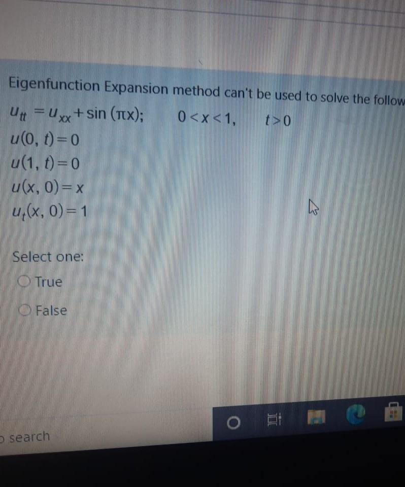 Solved Eigenfunction Expansion Method Can't Be Used To Solve | Chegg.com