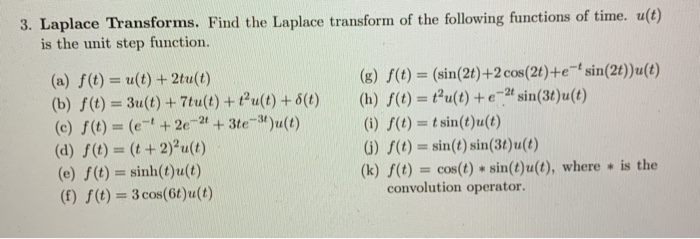 Solved 3 Laplace Transforms Find The Laplace Transform Of Chegg Com