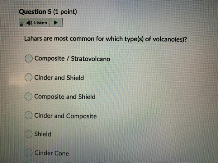 Solved Question 1 (1 point) Listen An intermediate magma can