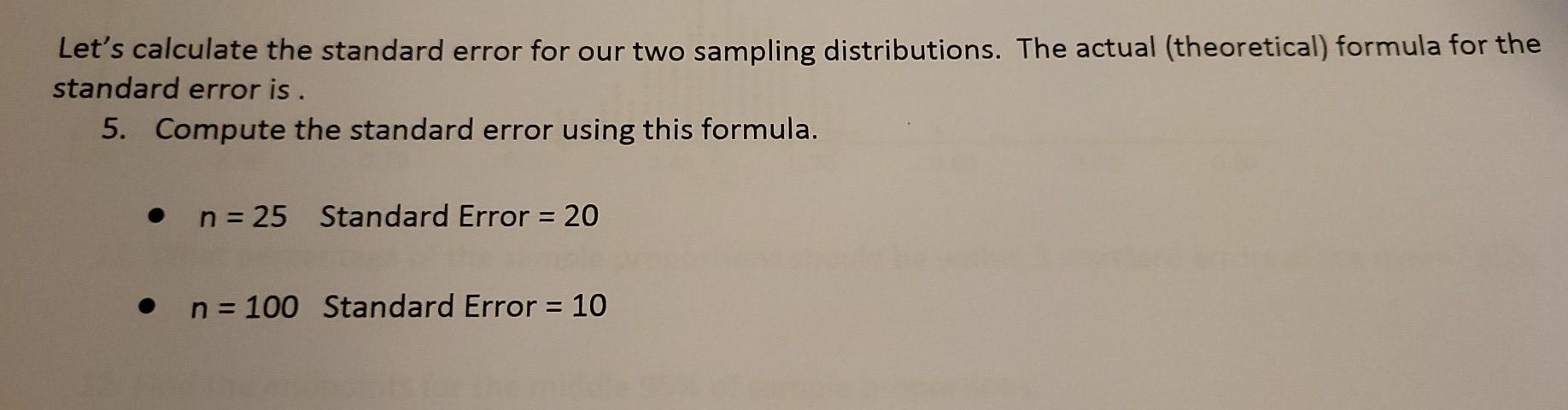 Solved how would I calculate the standard error for a random | Chegg.com