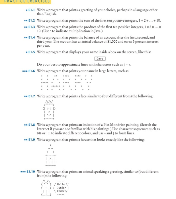 Solved 28 Chapter 1 Introduction • E111 Write a program that | Chegg.com