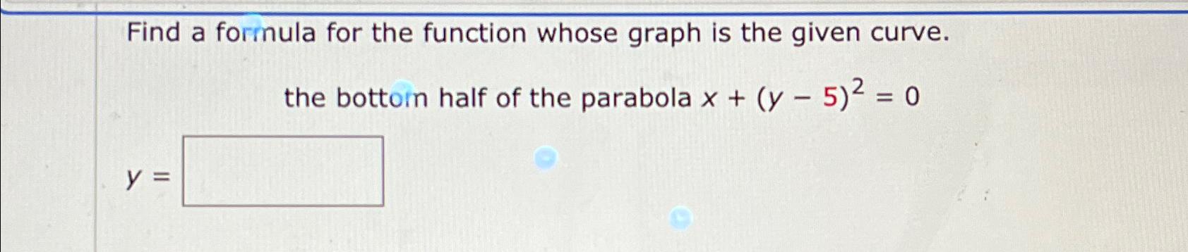 Solved Find a formula for the function whose graph is the | Chegg.com