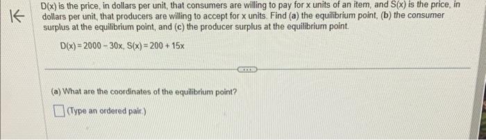 Solved b) the consumer surplus is defined for the point | Chegg.com