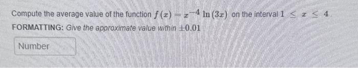 Solved Compute the average value of the function | Chegg.com