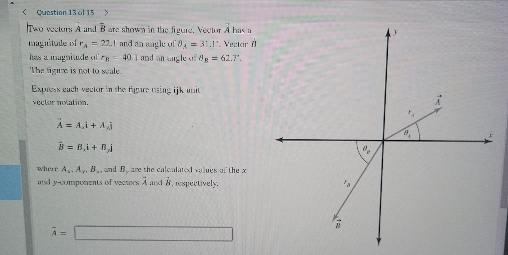 Solved Two Vectors A And B Are Shown | Chegg.com