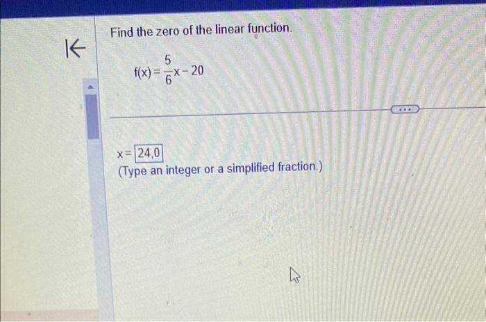 solved-find-the-zero-of-the-linear-function-f-x-65x-20-x-chegg