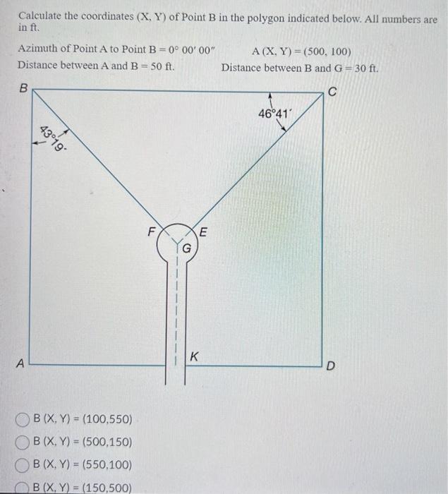 Solved Calculate The Coordinates (X,Y) Of Point B In The | Chegg.com