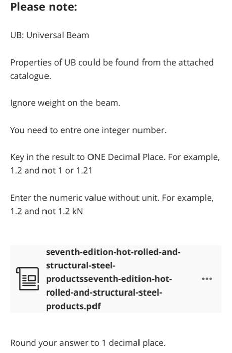Solved The beam shown below is made of 250 UB 37.3. What is | Chegg.com