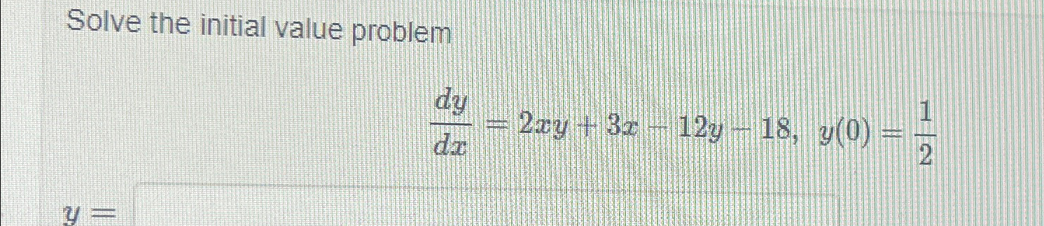 Solved Solve the initial value | Chegg.com