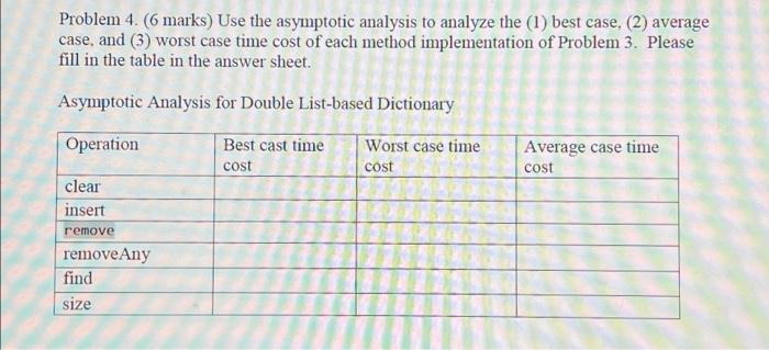 Solved Problem 4. (6 marks) Use the asymptotic analysis to | Chegg.com
