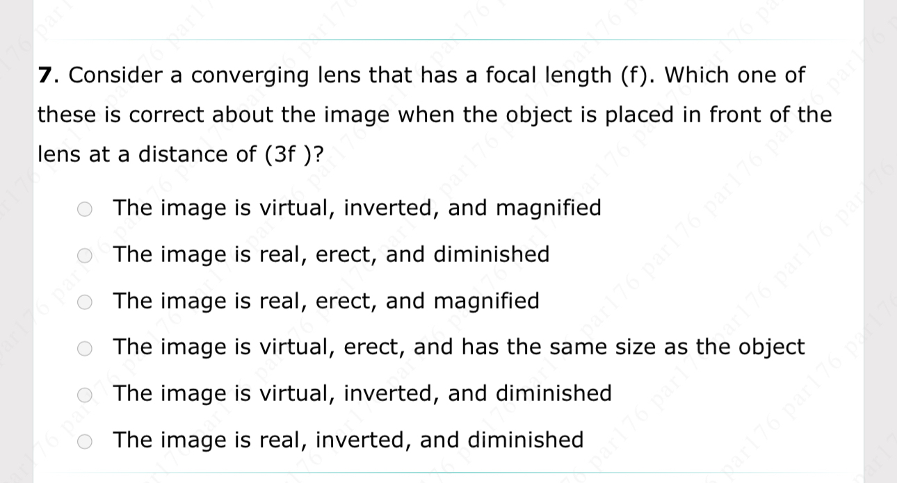 Solved Consider a converging lens that has a focal length | Chegg.com